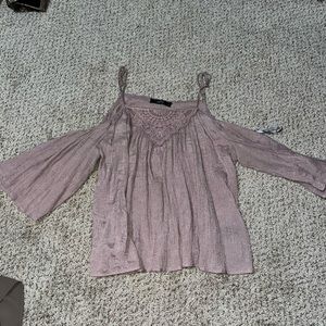Exposed shoulder blouse